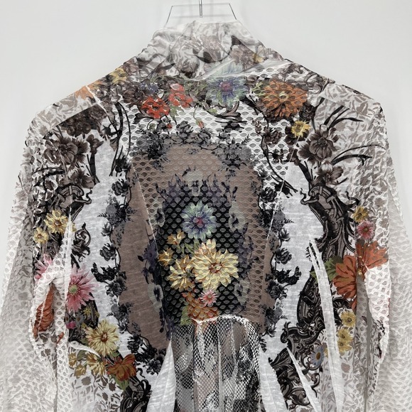 Kamana Cardigan Size S Floral Mixed Media Artsy Boho Fairy Lagenlook Open Duster - Picture 6 of 12